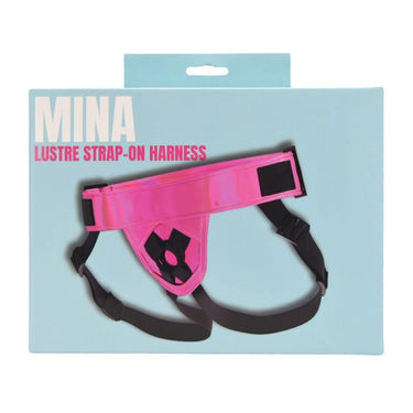 Versatile Mina Lustre Strap-On Harness showcased in action, featuring elastic holders for lube and remotes, enhancing your intimate experience.